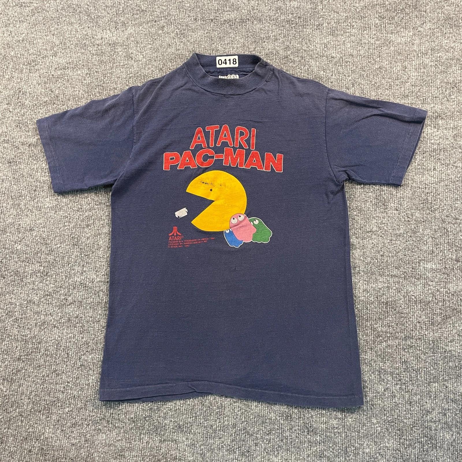 Vintage 1982 Namco Atari Pac-Man Shirt Small 17x23 Blue S
Vintage 1982 Namco Atari Pac-Man Shirt Small 17x23 Blue S