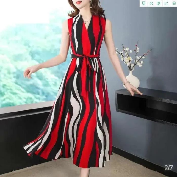 Summer New Bohemian Stripe Fashion Versatile Sleeveless Dress Women s Medium and Long Pendulum Bottom Dress M красный
Summer New Bohemian Stripe Fashion Versatile Sleeveless Dress Women s Medium and Long Pendulum Bottom Dress M красный