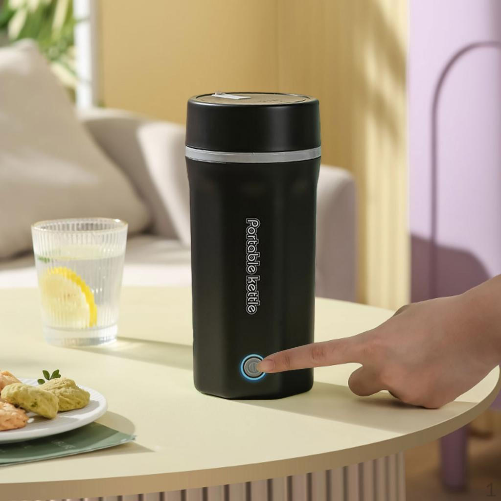 Портативный электрический чайник, небольшой водонагреватель для вечеринок, путешествий, путешествий чёрный