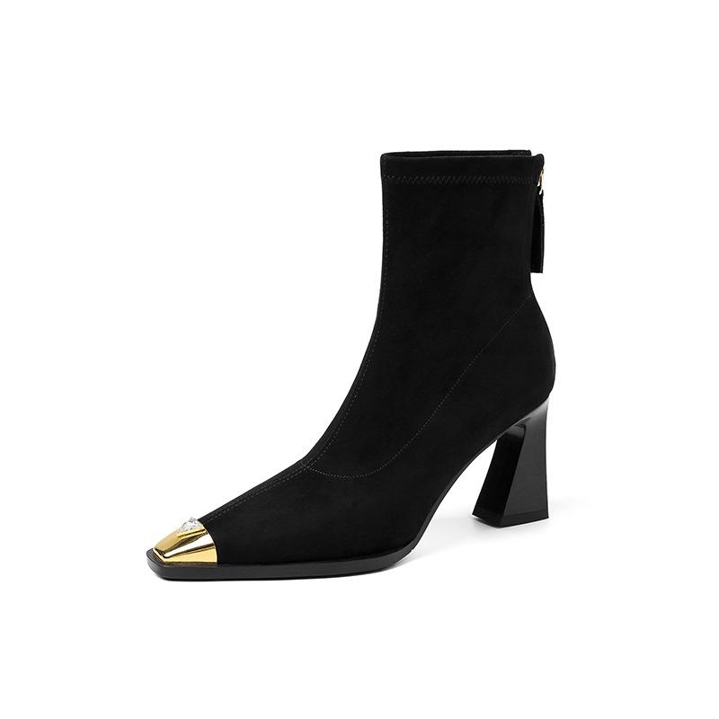 8CM fashion temperament high-heeled small short boots 2025 autumn and winter new square head thick heel rear zipper fashion boots thin boots 38
8CM fashion temperament high-heeled small short boots 2025 autumn and winter new square head thick heel rear zipper fashion boots thin boots 38