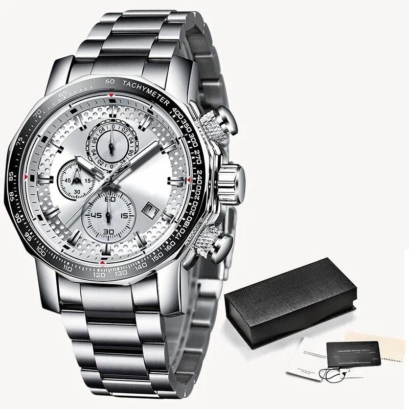 New Sport Chronograph Mens Watches Top Brand Luxury Full Steel Quartz Clock Waterproof Big Dial Watch Men Montre Homme
New Sport Chronograph Mens Watches Top Brand Luxury Full Steel Quartz Clock Waterproof Big Dial Watch Men Montre Homme