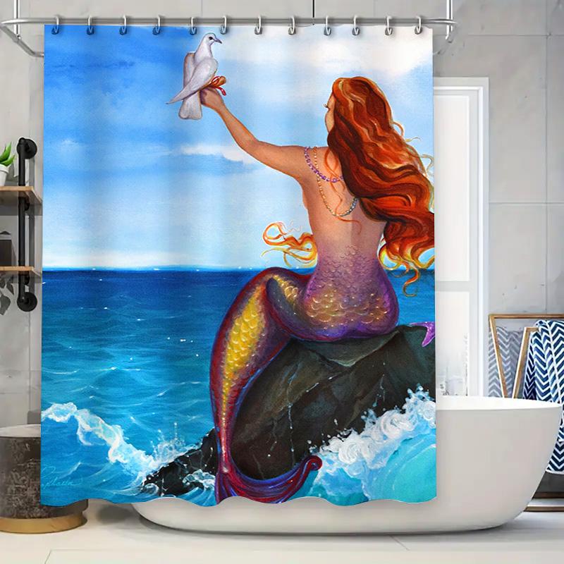 Colorful Mermaid Shower Curtain Blue Sky Background With White Dove High-Quality Waterproof Fabric For Bathroom Decorations W60H190(CM)-1 Pcs
Colorful Mermaid Shower Curtain Blue Sky Background With White Dove High-Quality Waterproof Fabric For Bathroom Decorations W60H190(CM)-1 Pcs