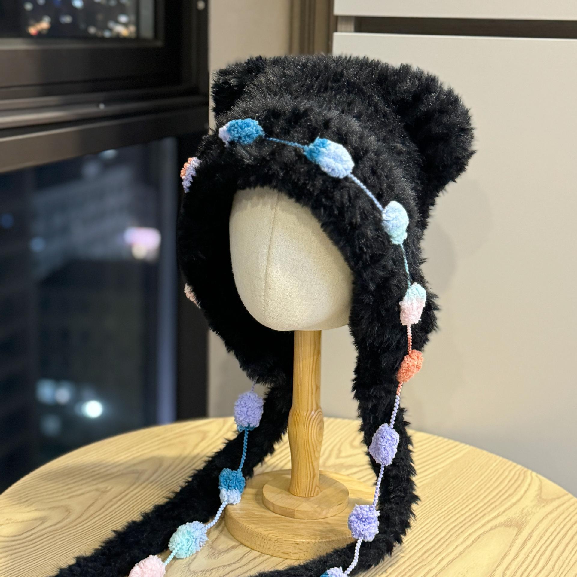 New style plush bear ear hat for women, makes the face look smaller, knitted ear protection hat, warm and cold-proof, trendy pullover aviator hat Adult54-60Average Size чёрный
New style plush bear ear hat for women, makes the face look smaller, knitted ear protection hat, warm and cold-proof, trendy pullover aviator hat Adult54-60Average Size чёрный