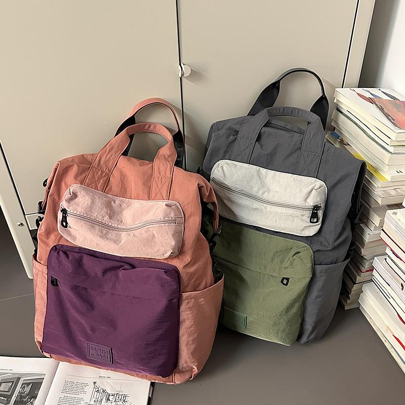 Portable backpack simple contrasting color middle school student backpack velvet square label schoolbag жовтий
Portable backpack simple contrasting color middle school student backpack velvet square label schoolbag жовтий