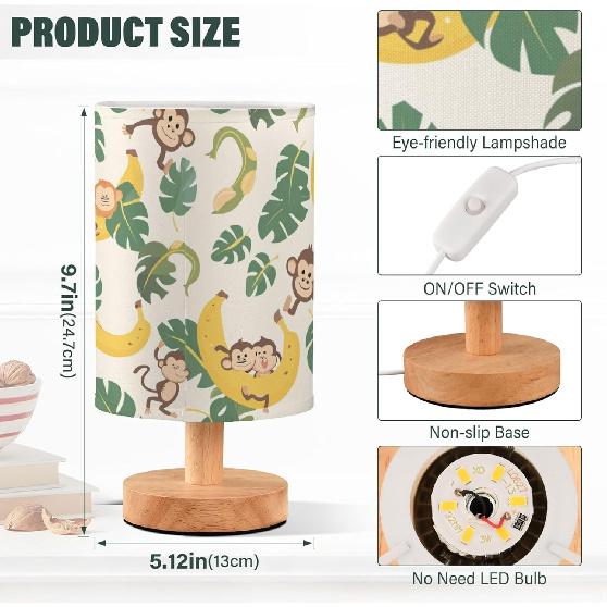 Настольная лампа Monkey Banana Monstera Nightstand Lamp with Wooden Base Lamp Fabric Lamp Abair Night Lamp for Living Room Bedroom Kids Room Office Multi-colored 2
Настольная лампа Monkey Banana Monstera Nightstand Lamp with Wooden Base Lamp Fabric Lamp Abair Night Lamp for Living Room Bedroom Kids Room Office Multi-colored 2