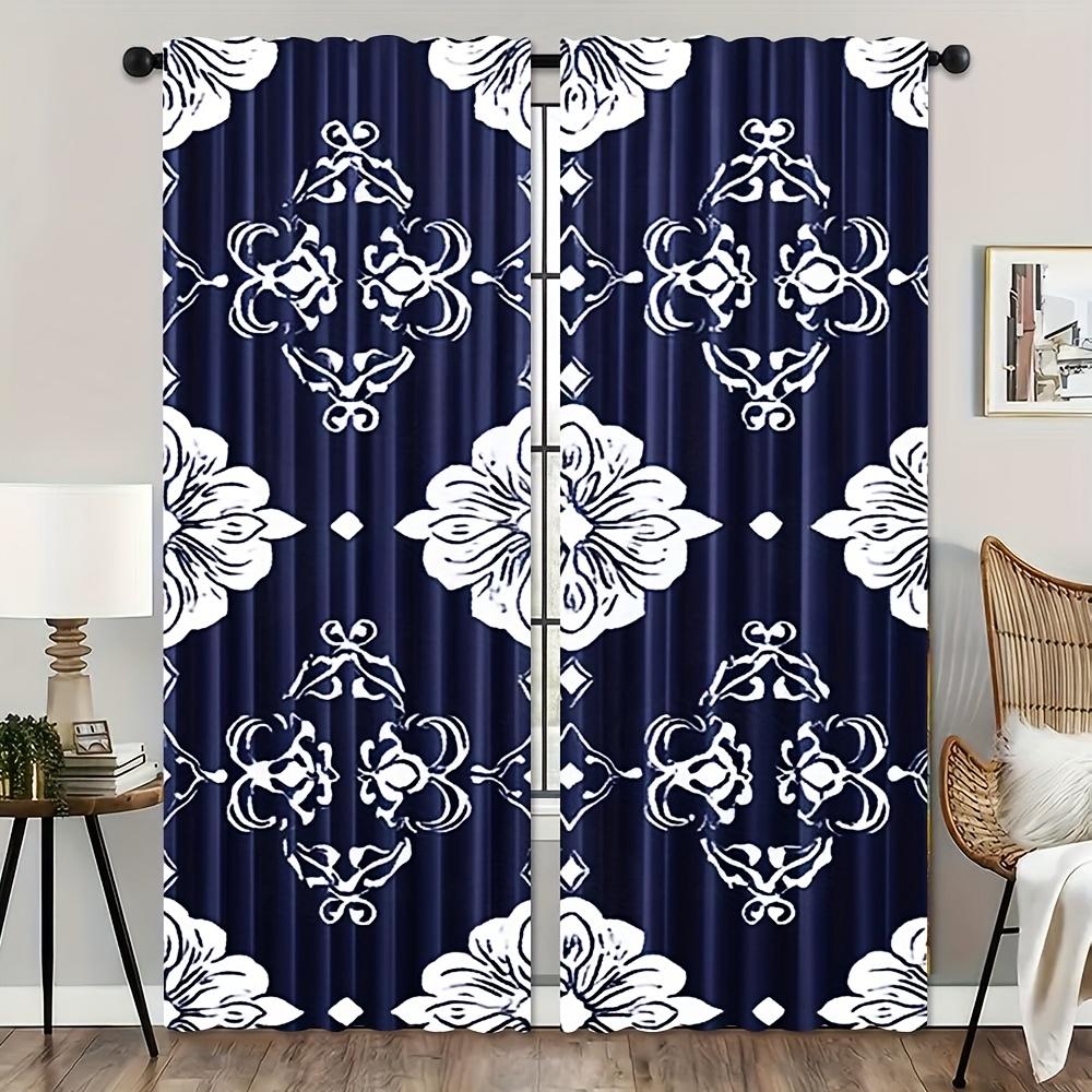 2pcs Navy Blue Floral Print Curtains - Light Filtering Polyester Rod Pocket Drapes for Bedroom Living Room & Office Decor All- 100*130 HOOK 1pcs
2pcs Navy Blue Floral Print Curtains - Light Filtering Polyester Rod Pocket Drapes for Bedroom Living Room & Office Decor All- 100*130 HOOK 1pcs