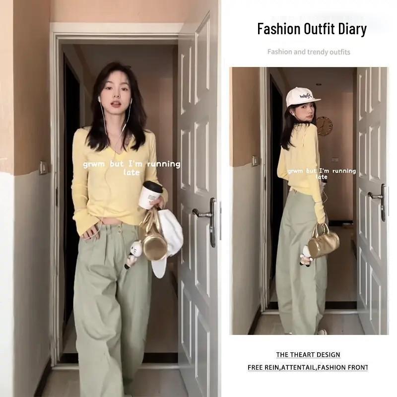 Spring/Summer 2026 Solid Knit Top & Wide-Leg Pants Set M
Spring/Summer 2026 Solid Knit Top & Wide-Leg Pants Set M