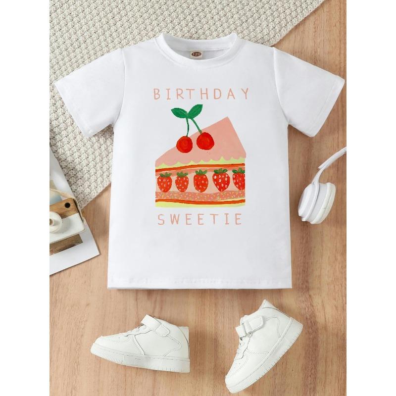 European sizes Spring and Summer New Arrivals! Delicious Strawberry and Cherry Cake Print Pattern, Trendy Casual Girls Crew Neck T-shirt 164cm білий
European sizes Spring and Summer New Arrivals! Delicious Strawberry and Cherry Cake Print Pattern, Trendy Casual Girls Crew Neck T-shirt 164cm білий