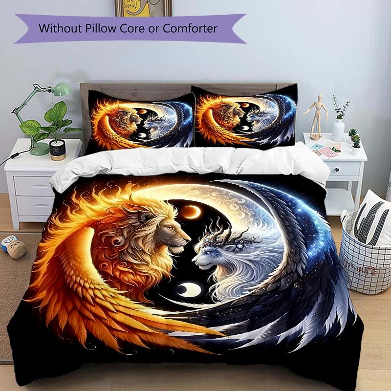3pcs Mythical Lion and Dragon Quilt Cover Set (1 Quilt Cover + 2 Pillowcases Without Pillow Core), High-Definition Printing for Home and Dormitor 135x200cm
3pcs Mythical Lion and Dragon Quilt Cover Set (1 Quilt Cover + 2 Pillowcases Without Pillow Core), High-Definition Printing for Home and Dormitor 135x200cm