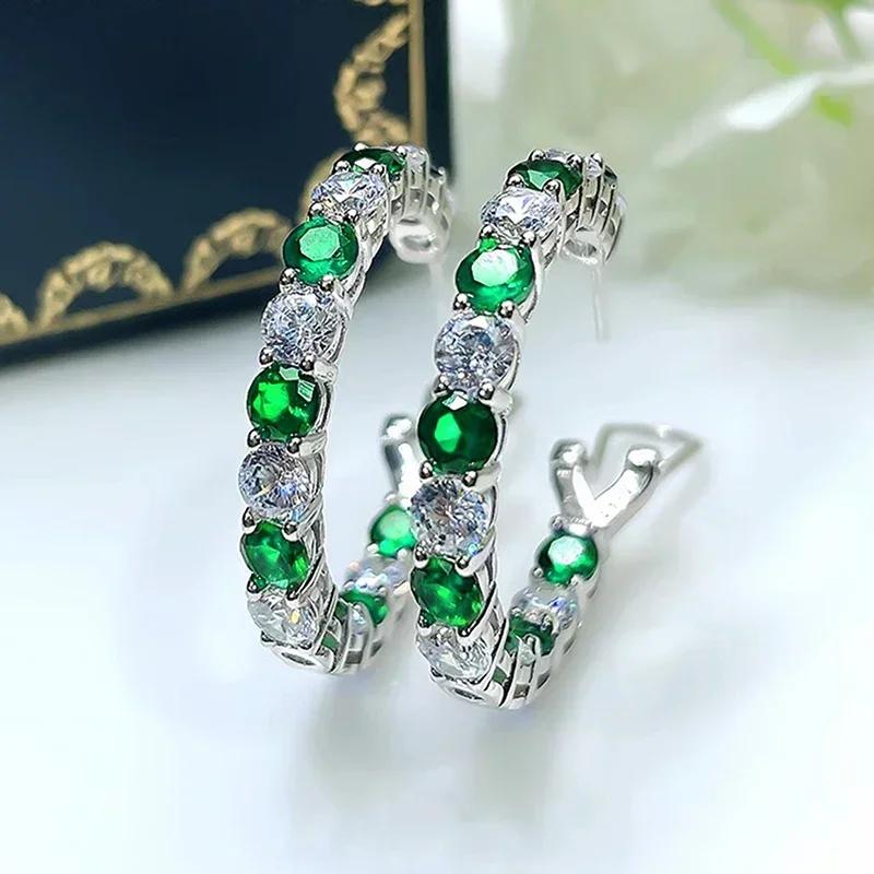 2026 Brilliant Green/Blue Cubic Zirconia Big Hoop Earrings for Women Luxury Trendy Wedding Accessories Modern Fashion Zircon Copper
2026 Brilliant Green/Blue Cubic Zirconia Big Hoop Earrings for Women Luxury Trendy Wedding Accessories Modern Fashion Zircon Copper