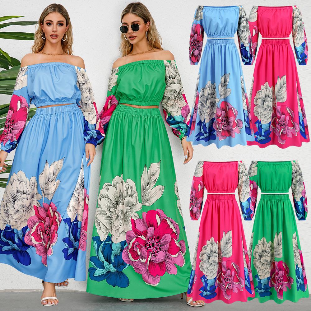 Women Fashion Casual Elegant Off Shoulder Flowers Print Long Sleeves Blouse Top Maxi Long Skirt Clothes Set
Women Fashion Casual Elegant Off Shoulder Flowers Print Long Sleeves Blouse Top Maxi Long Skirt Clothes Set