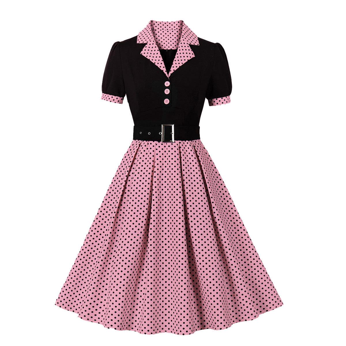 Polka Dot Lapel Short Sleeve Belted Slimming Dress for Women - Spring/Summer Fashion XL
Polka Dot Lapel Short Sleeve Belted Slimming Dress for Women - Spring/Summer Fashion XL
