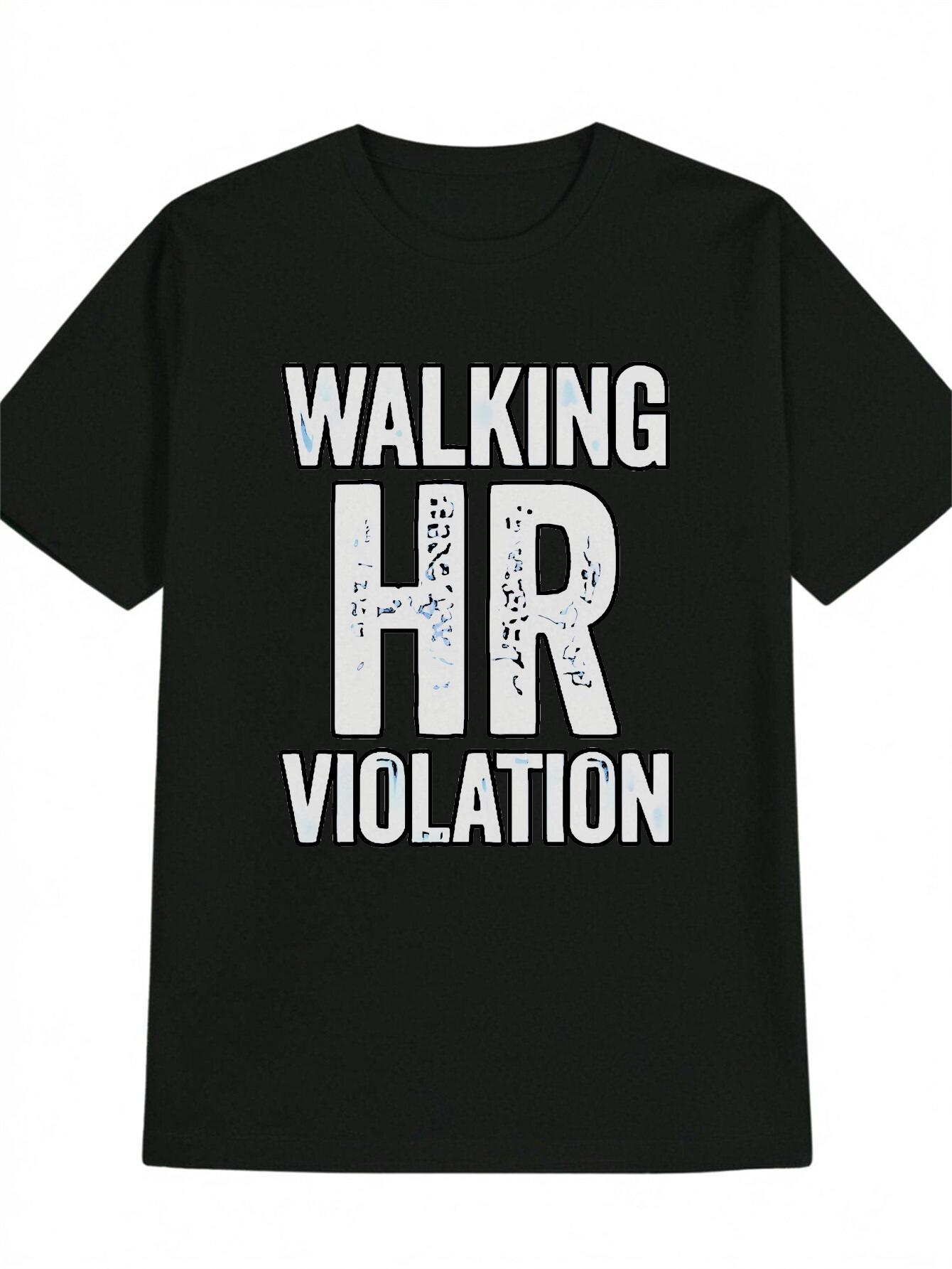 Casual Short Sleeve T-shirt with Walking HR Violation Graphic Print - 100% Polyester XXL
Casual Short Sleeve T-shirt with Walking HR Violation Graphic Print - 100% Polyester XXL