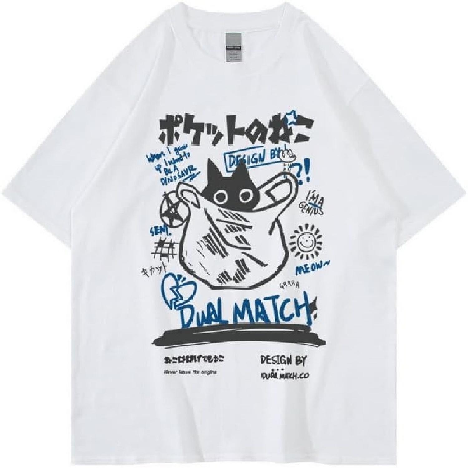 Unisex Cartoon T-Shirts Harajuku Kawaii Cat Letter Printed Short Sleeve Tees Couple Loose Clothes Y2K Tops XXXXXL білий
Unisex Cartoon T-Shirts Harajuku Kawaii Cat Letter Printed Short Sleeve Tees Couple Loose Clothes Y2K Tops XXXXXL білий