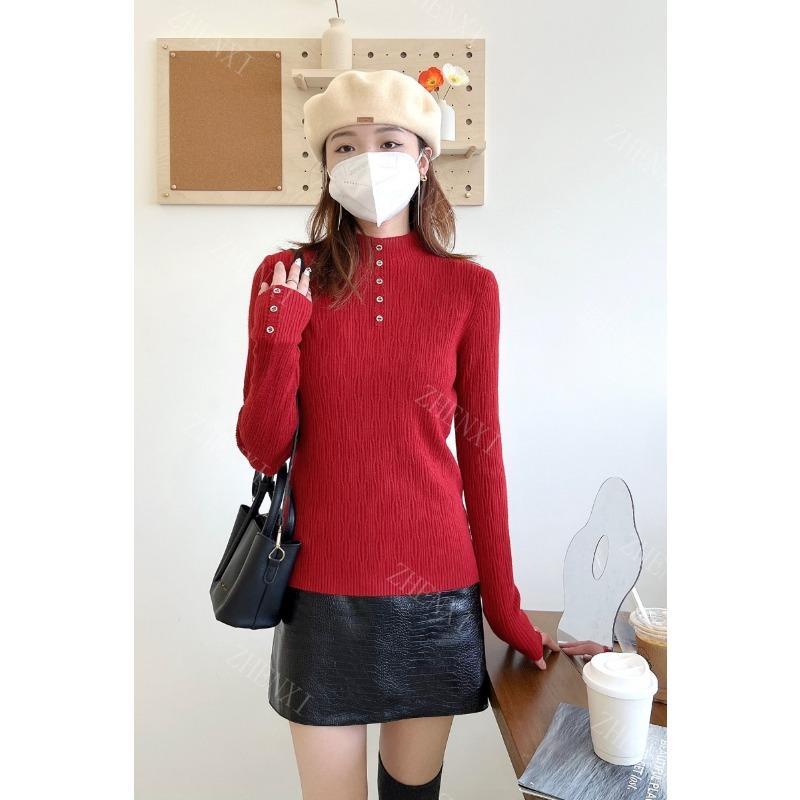 Женский однотонный свитер с тонким низом, полувысоким воротом и золотыми пуговицами, длинный рукав One Size бордовый
Женский однотонный свитер с тонким низом, полувысоким воротом и золотыми пуговицами, длинный рукав One Size бордовый