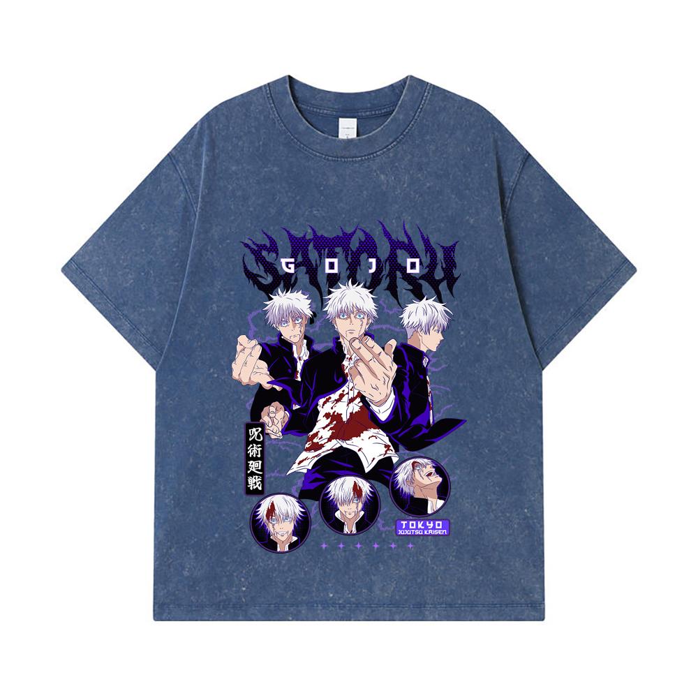 275 GSM Washed T-shirts 100% Cotton Jujutsu Kaisen V6 Gojo Print Unisex Heavy Cotton T Shirt 2XL королівський синій колір
275 GSM Washed T-shirts 100% Cotton Jujutsu Kaisen V6 Gojo Print Unisex Heavy Cotton T Shirt 2XL королівський синій колір