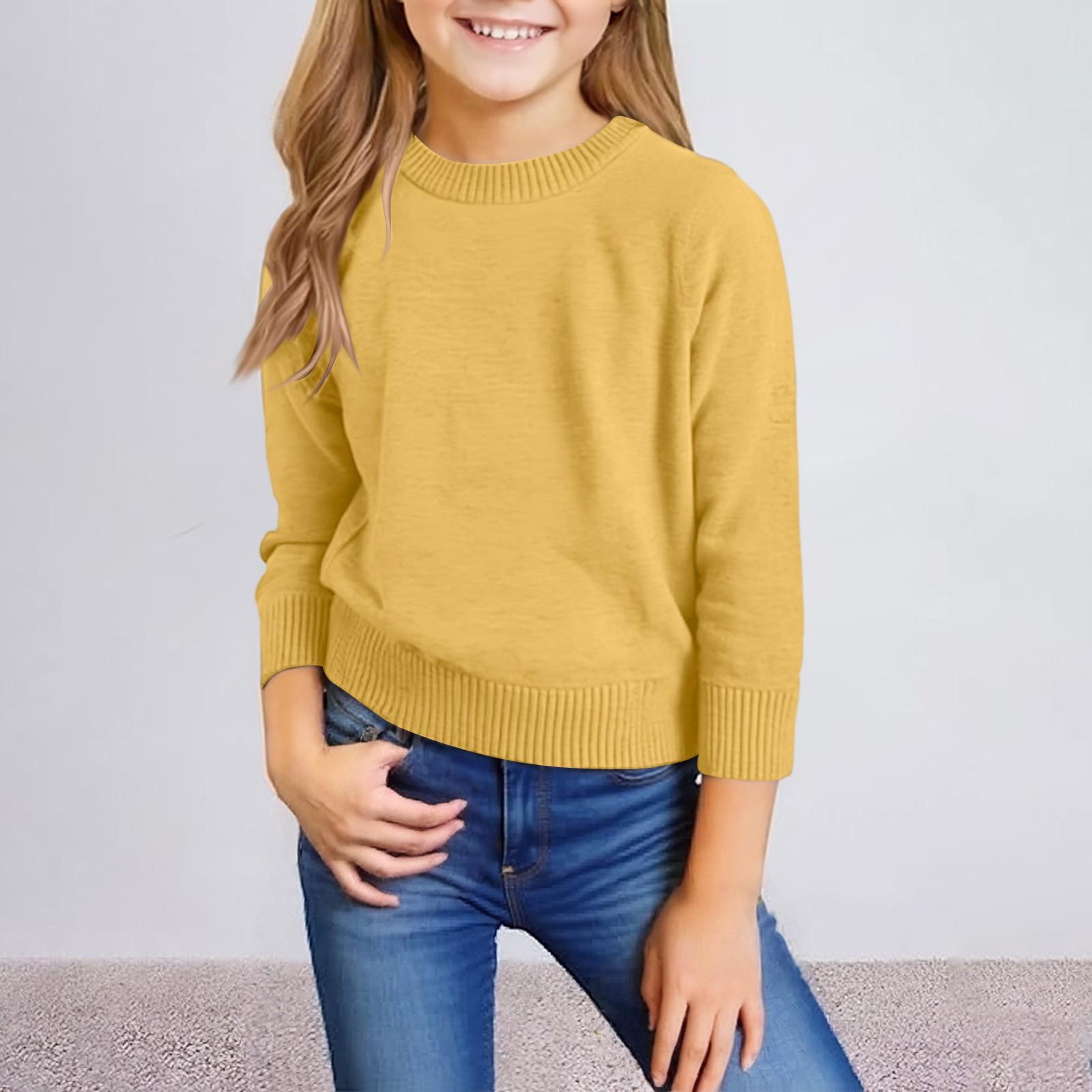 Детская мода Повседневный свитер с круглым вырезом Вязаный базовый топ 110
Детская мода Повседневный свитер с круглым вырезом Вязаный базовый топ 110