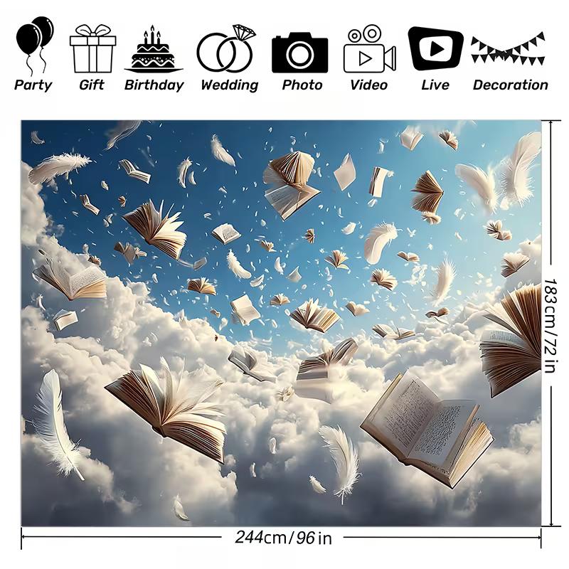 2D Enchanted Reading Backdrop, Books in the Sky for Newborn and Children Photography 47.2x31.5inch/120*80cm
2D Enchanted Reading Backdrop, Books in the Sky for Newborn and Children Photography 47.2x31.5inch/120*80cm