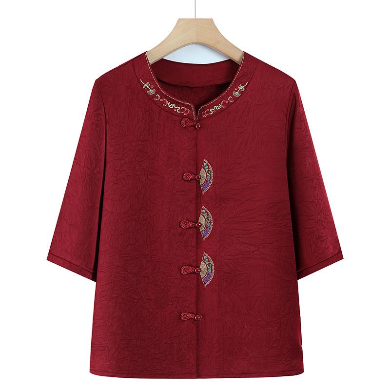 Elegant Floral Seven-Sleeve Top for Mom - Chinese Style Spring/Summer 2XL - Recommended for 105-125 jin красный
Elegant Floral Seven-Sleeve Top for Mom - Chinese Style Spring/Summer 2XL - Recommended for 105-125 jin красный