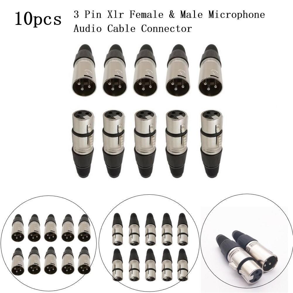 10PCS 3 Pin Xlr Female Male Microphone Audio Cable Connector Plug Terminal Cable 5 female + 5 male
10PCS 3 Pin Xlr Female Male Microphone Audio Cable Connector Plug Terminal Cable 5 female + 5 male
