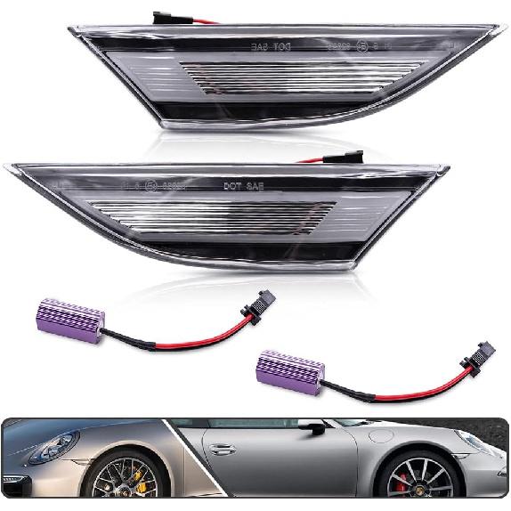 2 шт. Янтарные полностью светодиодные передние габаритные огни для Porsche 991 Carrera 981 Boxster Cayman 718 Boxster Cayman с прозрачными линзами, указатели поворота с Canbus
2 шт. Янтарные полностью светодиодные передние габаритные огни для Porsche 991 Carrera 981 Boxster Cayman 718 Boxster Cayman с прозрачными линзами, указатели поворота с Canbus