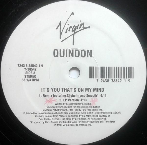 12inch Record QUINDON - It s You That s On My Mind 724383854219 Virgin Records 1996 US Rap & Hip-Hop/R&B Used
12inch Record QUINDON - It s You That s On My Mind 724383854219 Virgin Records 1996 US Rap & Hip-Hop/R&B Used