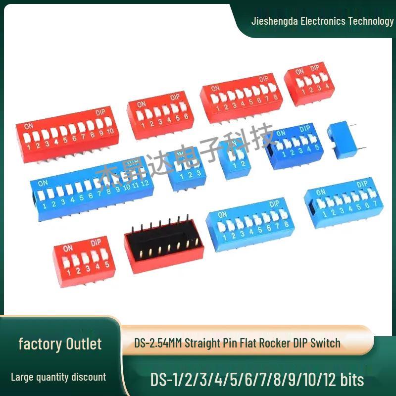 Red Blue DIP Switch DS-1/2/3/4/5/6/8/10/12P Through-Hole 2.54mm Slide Switch 1-position red
Red Blue DIP Switch DS-1/2/3/4/5/6/8/10/12P Through-Hole 2.54mm Slide Switch 1-position red