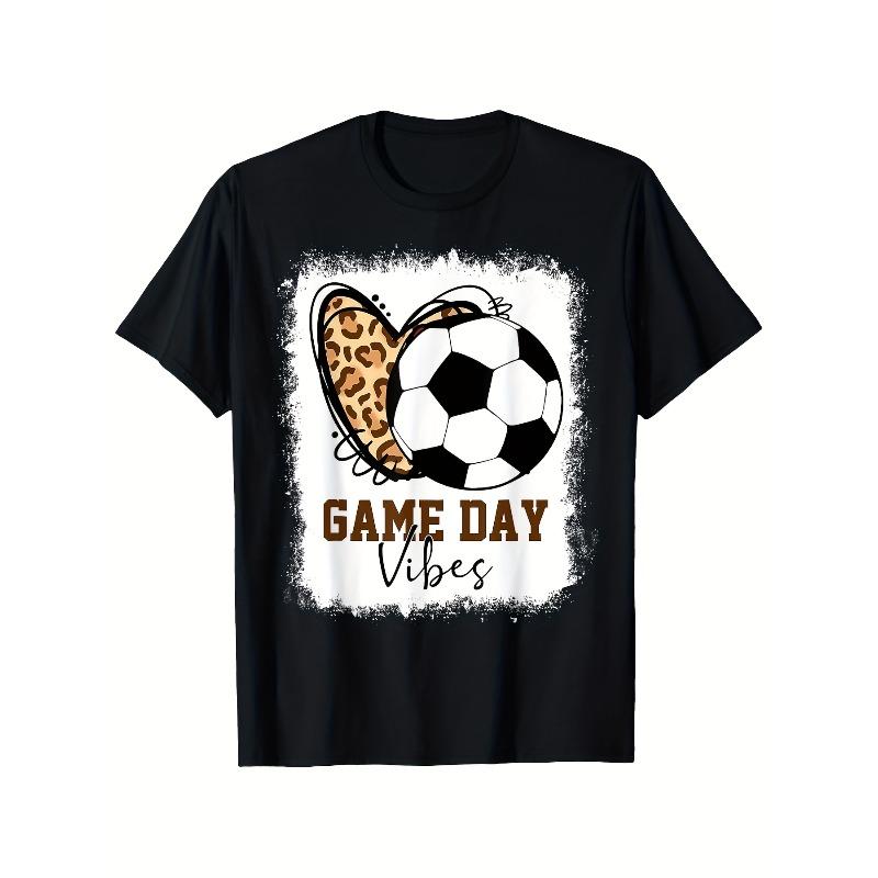 European Size Men s Retro Soccer Game Day T-Shirt - Bleached Soccer & Leopard Print Cleat Design, White & Golden Team Logo-Free Print 4XL чорний
European Size Men s Retro Soccer Game Day T-Shirt - Bleached Soccer & Leopard Print Cleat Design, White & Golden Team Logo-Free Print 4XL чорний
