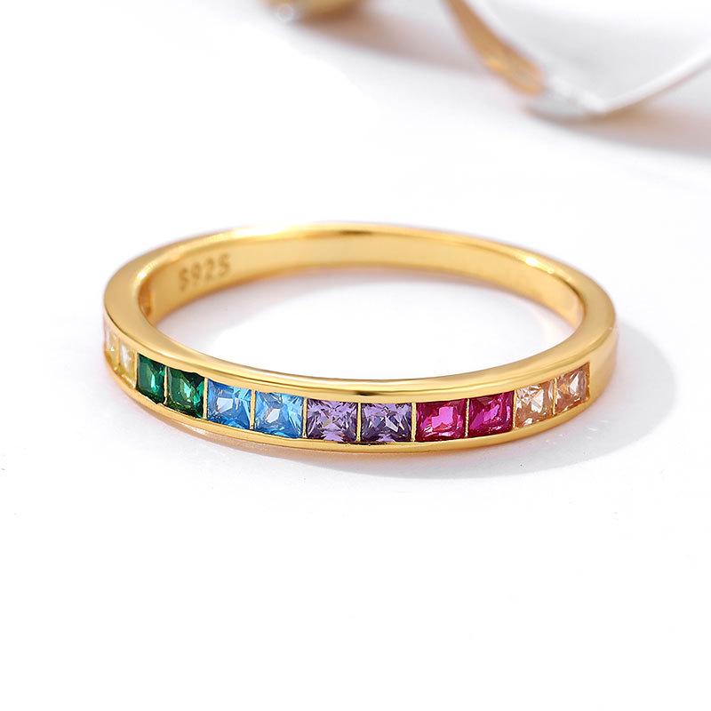 S925 Sterling Silver Square Rainbow Zircon Ring - Women s Fashion Jewelry Size 6 золотой
S925 Sterling Silver Square Rainbow Zircon Ring - Women s Fashion Jewelry Size 6 золотой