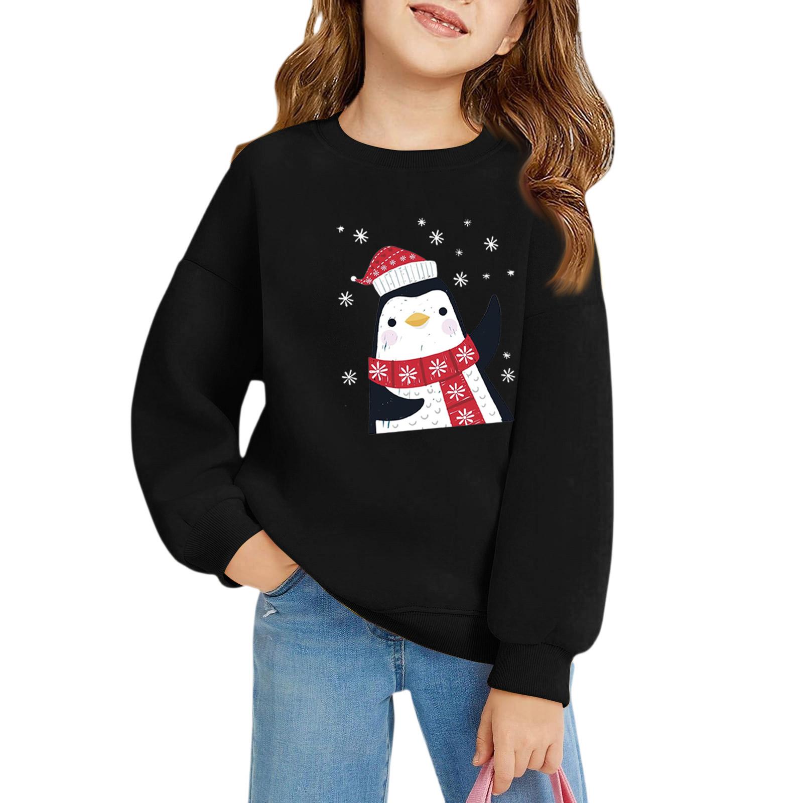 Рождественские пуловеры с круглым вырезом для девочек, детские топы с принтом 120
Рождественские пуловеры с круглым вырезом для девочек, детские топы с принтом 120