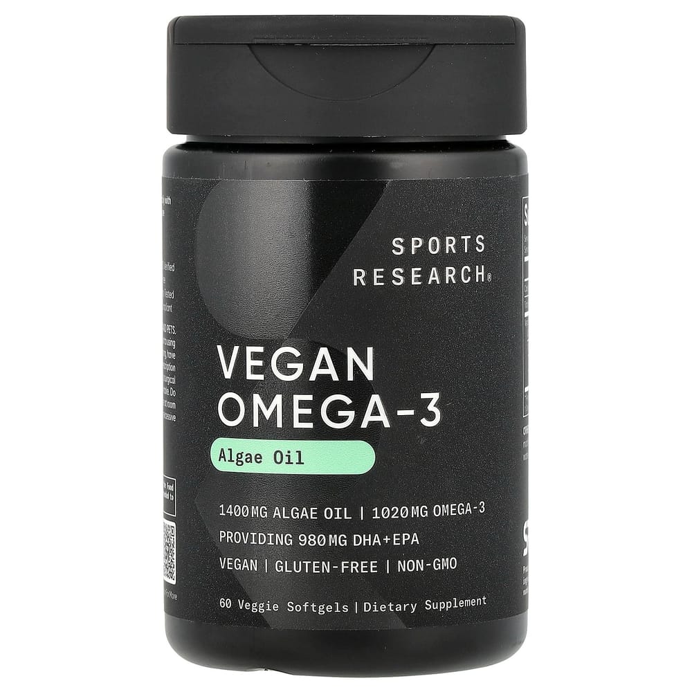 iHerb Sports Research Vegan Omega-3 Veggie Softgels, 60 Count 60 pcs - 1 ea
iHerb Sports Research Vegan Omega-3 Veggie Softgels, 60 Count 60 pcs - 1 ea