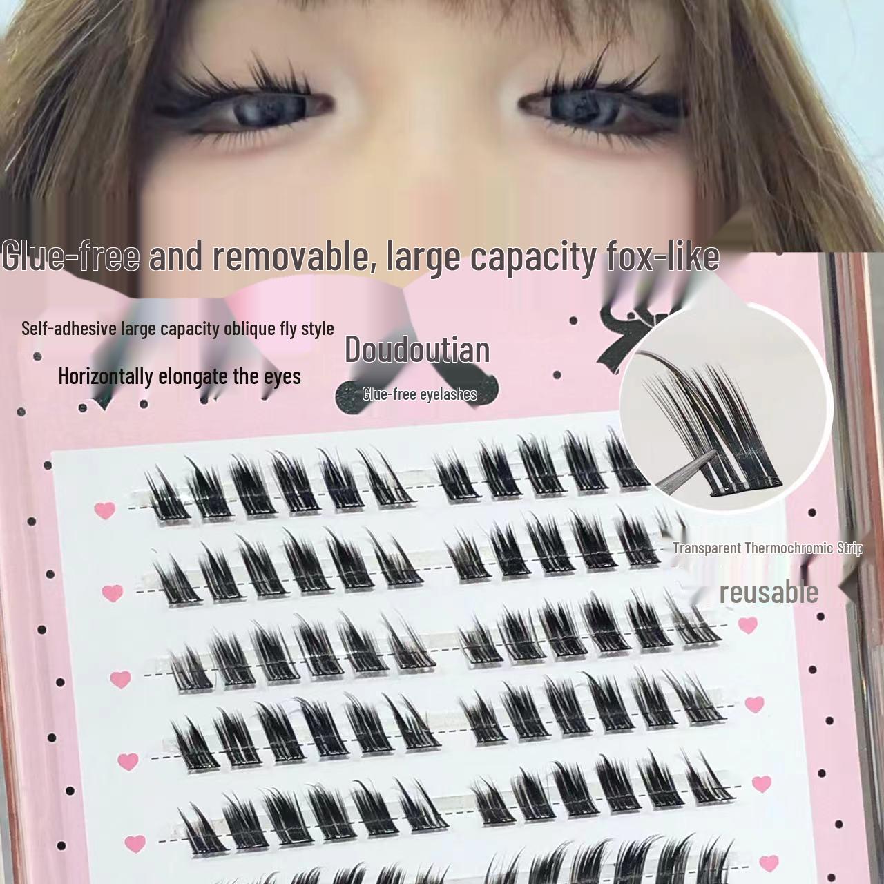 Doudou Sweet Glue-Free Removable Rabbit Eyelashes - Upgraded PLUS Version, Slanted Thick Style for Lengthened Eye Tail
Doudou Sweet Glue-Free Removable Rabbit Eyelashes - Upgraded PLUS Version, Slanted Thick Style for Lengthened Eye Tail
