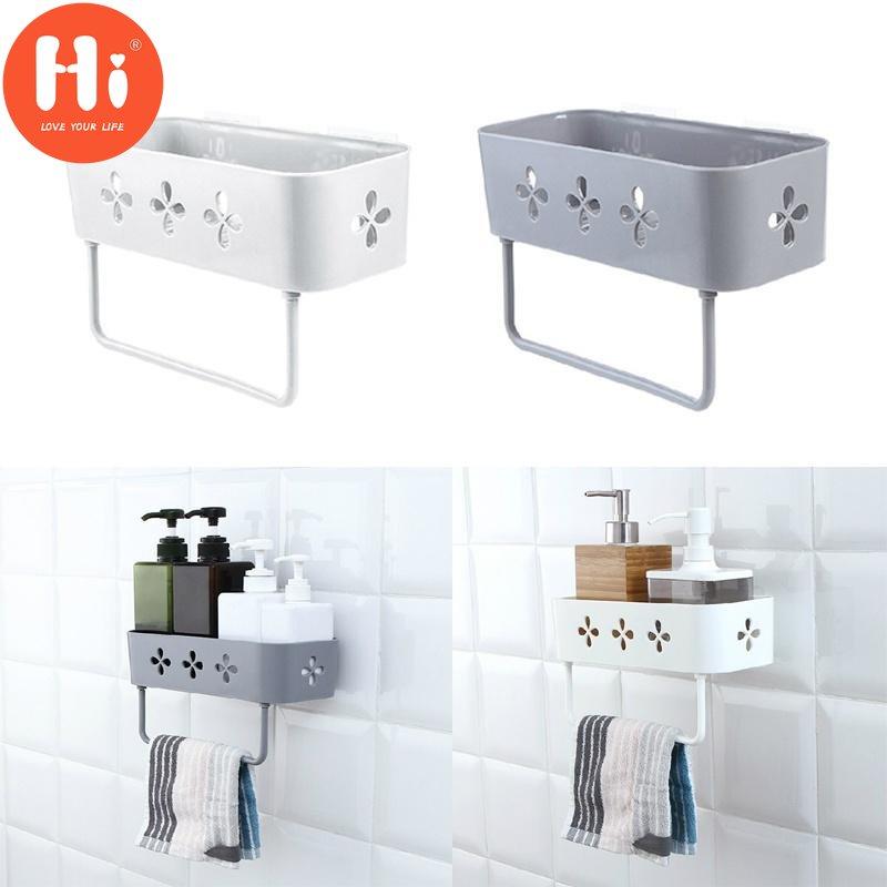 Настенная полка для хранения в ванной, органайзер, полка для душа, корзина для ванной, держатель для шампуня, StorageHi