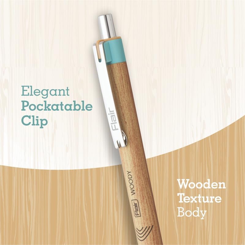 Flair Woody Cliq 0.7mm Retractable Ball Pen | Elegant Pockatable Clip with Attractive Wooden Texture Body | Lightweight 15 синий
Flair Woody Cliq 0.7mm Retractable Ball Pen | Elegant Pockatable Clip with Attractive Wooden Texture Body | Lightweight 15 синий