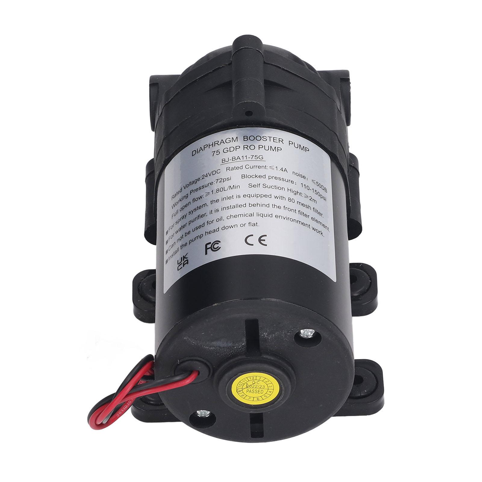 Діафрагмовий насос тиску 75G Промисловий насос тиску води з 3/8-дюймовим внутрішнім різьбленням DC 24V 36W
Діафрагмовий насос тиску 75G Промисловий насос тиску води з 3/8-дюймовим внутрішнім різьбленням DC 24V 36W