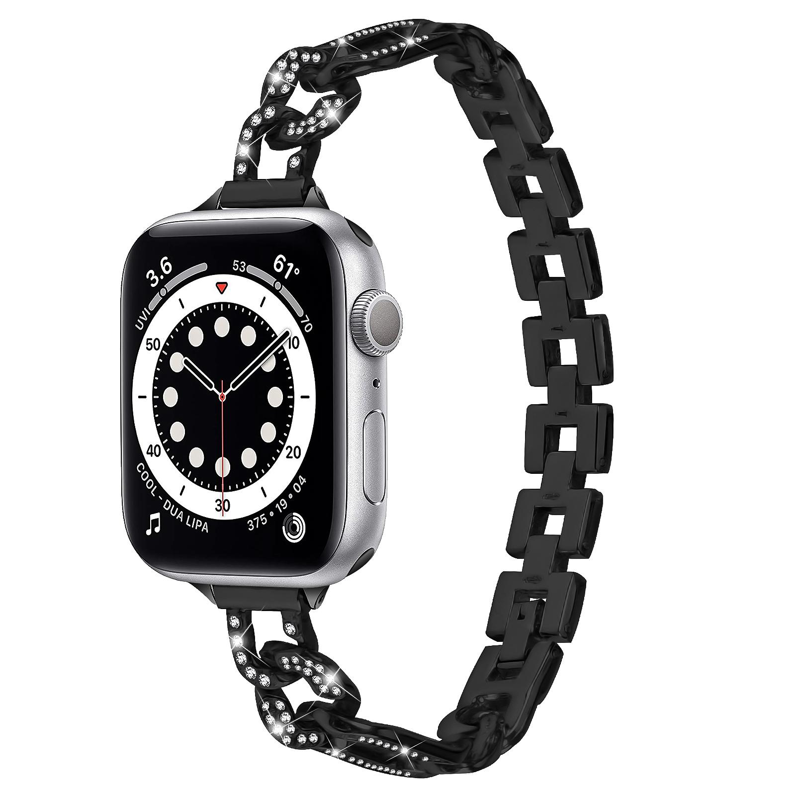 Watch Band for Apple Watch Series 10 42mm/9 8 7 41mm/SE (2023) SE (2022) SE 6 5 4 40mm/3 2 1 38mm Rhinestone Decor Alloy Metal Bracelet Strap Silver
Watch Band for Apple Watch Series 10 42mm/9 8 7 41mm/SE (2023) SE (2022) SE 6 5 4 40mm/3 2 1 38mm Rhinestone Decor Alloy Metal Bracelet Strap Silver