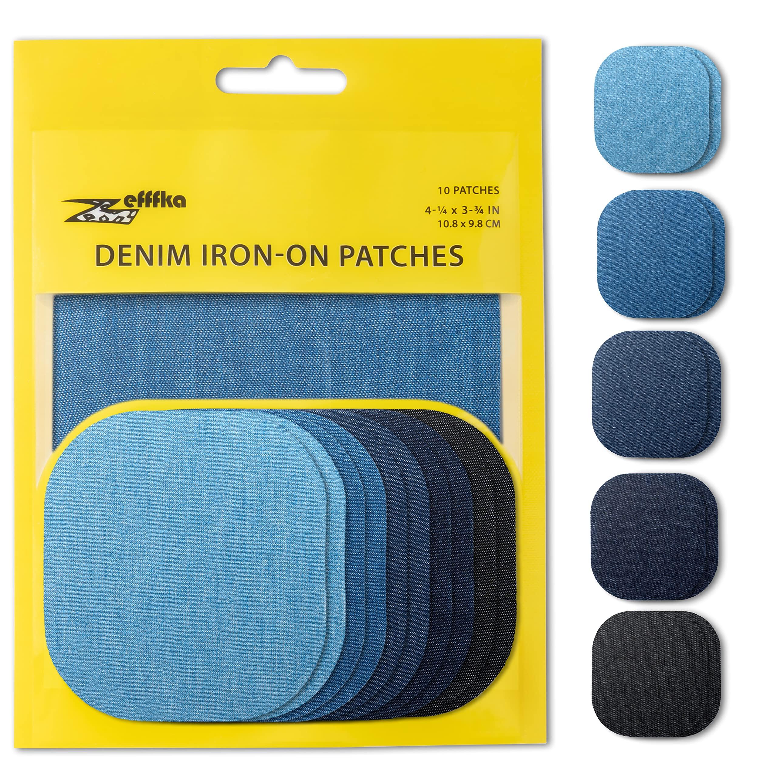 ZEFFFKA Premium Denim Iron-On Jeans Patches 10 Pieces Various Colors 4-1/4 x 3-3/4
ZEFFFKA Premium Denim Iron-On Jeans Patches 10 Pieces Various Colors 4-1/4 x 3-3/4