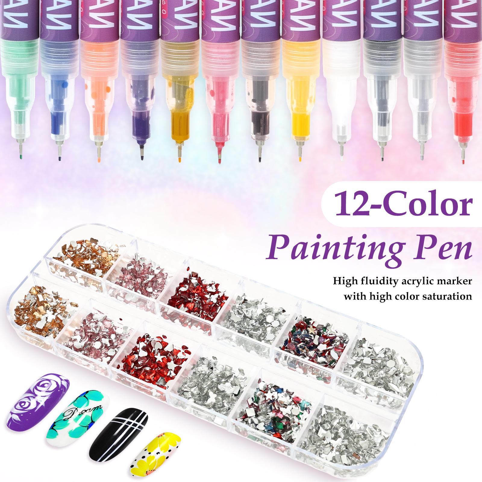 12Colors Graffiti Nail Pen Nail 0.5mm Black White Marker Drawing Abstract Lines Fine Detail Pattern DIY Waterproof Manicure Tool
12Colors Graffiti Nail Pen Nail 0.5mm Black White Marker Drawing Abstract Lines Fine Detail Pattern DIY Waterproof Manicure Tool