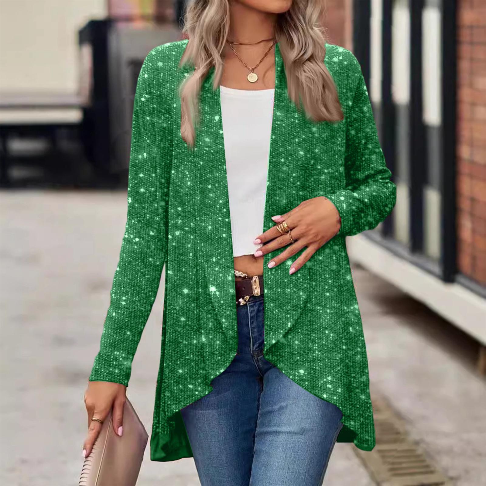 Women s Heavy Sequin Solid Color Fashionable Casual Irregular Coat XXL зелений
Women s Heavy Sequin Solid Color Fashionable Casual Irregular Coat XXL зелений