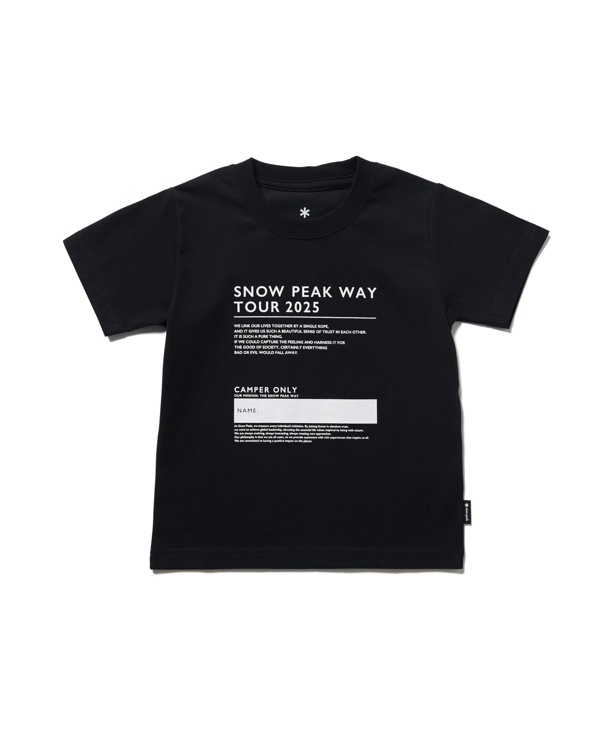 Snow Peak Kids SPW Tour 2025 Short Sleeve for Kids T-Shirt TS-25SK102 T-Shirt чорний
Snow Peak Kids SPW Tour 2025 Short Sleeve for Kids T-Shirt TS-25SK102 T-Shirt чорний