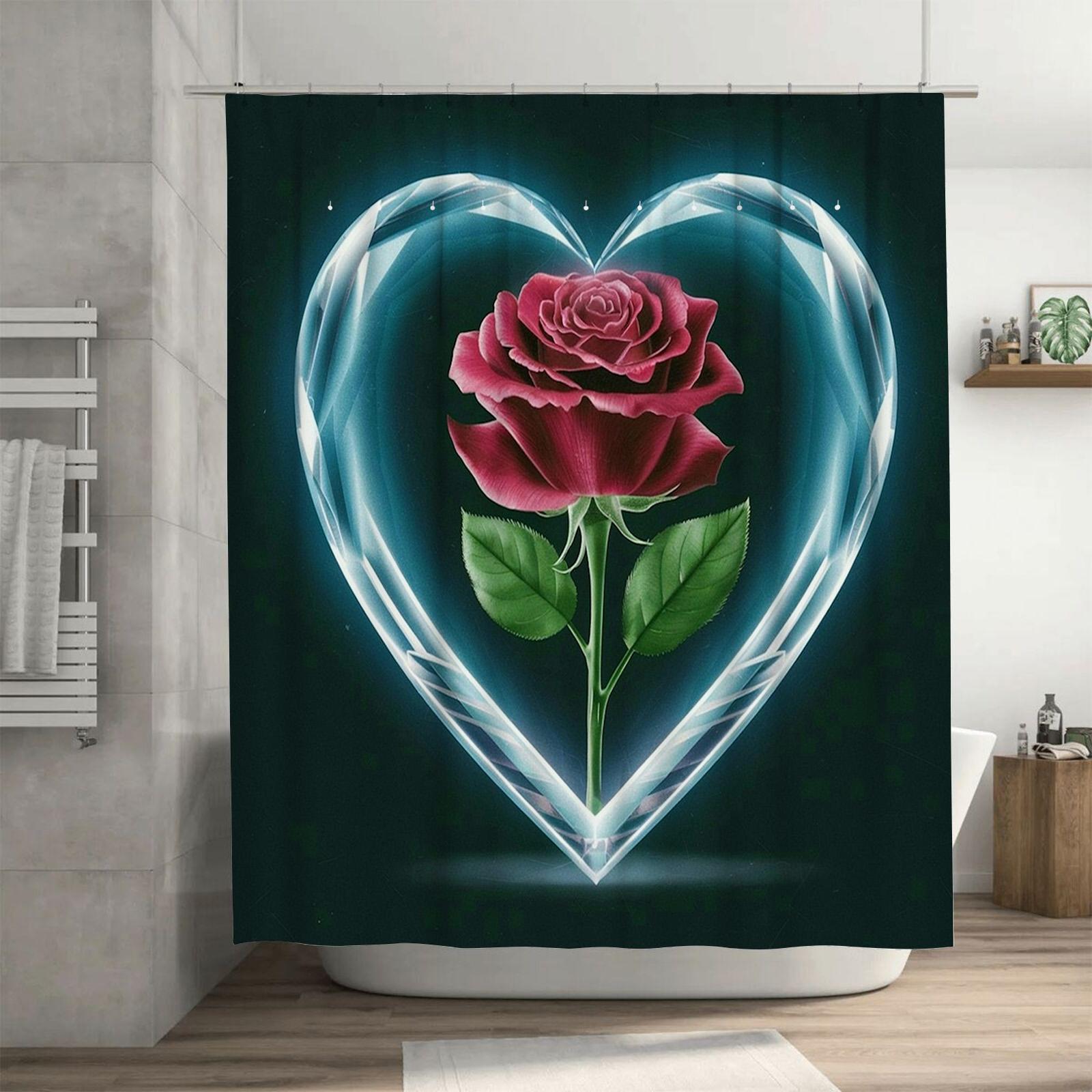 Romantic Heart Rose Shower Curtain - Waterproof, Mildew-Resistant, Machine Washable For Valentine S Day Bathroom Decor W60H190(CM)-1 Pcs
Romantic Heart Rose Shower Curtain - Waterproof, Mildew-Resistant, Machine Washable For Valentine S Day Bathroom Decor W60H190(CM)-1 Pcs