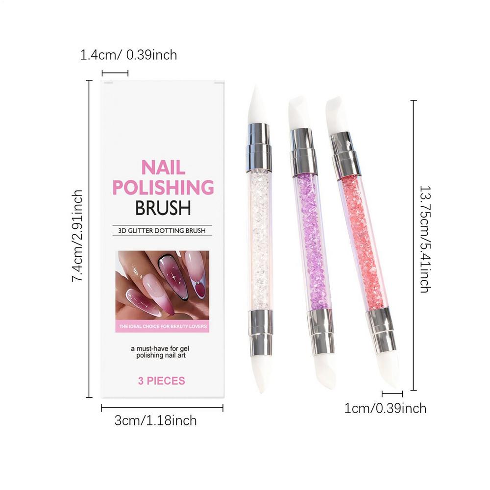 3Pcs Double Head Silicone Nails Art Pen Carving Flower Sculpting Pen Adjustable Glue Stick Embossing Brush Professional Manicure
3Pcs Double Head Silicone Nails Art Pen Carving Flower Sculpting Pen Adjustable Glue Stick Embossing Brush Professional Manicure