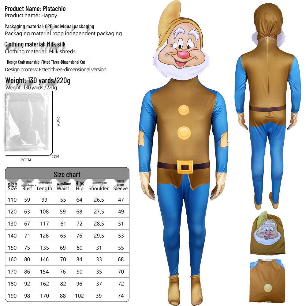 Halloween Snow White & Seven Dwarfs Cosplay Performance Costumes Child 130
Halloween Snow White & Seven Dwarfs Cosplay Performance Costumes Child 130