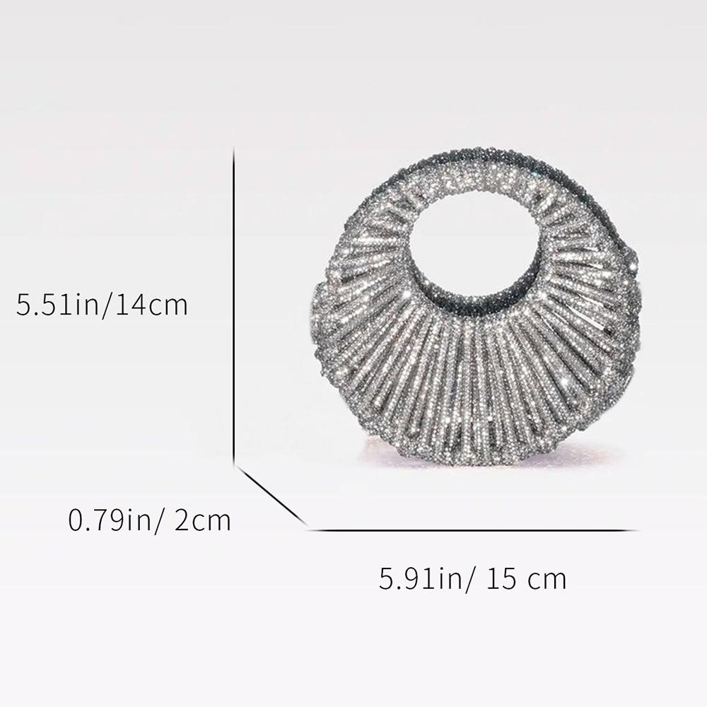 Glitter Shiny Diamond Clutch Purse Women Handbag Luxury Handmade Circular Bag Wedding Party Banquet Bag Fashion Evening Bag
Glitter Shiny Diamond Clutch Purse Women Handbag Luxury Handmade Circular Bag Wedding Party Banquet Bag Fashion Evening Bag