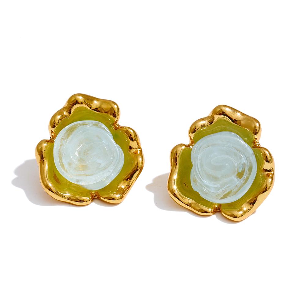 Yhpup Resin Acrylic Flower Y2K Stud Earrings for Women Stainless Steel Sweet Fashion Jewelry Waterproof Green Purple Pink
Yhpup Resin Acrylic Flower Y2K Stud Earrings for Women Stainless Steel Sweet Fashion Jewelry Waterproof Green Purple Pink
