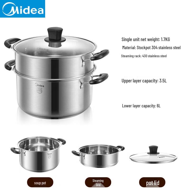 Midea 24cm 304 Stainless Steel Multi-Cooker Steamer Pot
Midea 24cm 304 Stainless Steel Multi-Cooker Steamer Pot