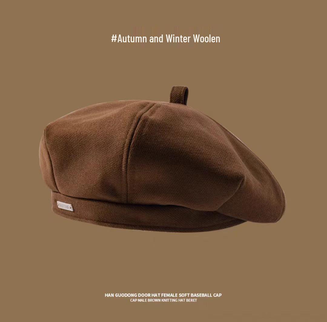 Женский коричневый шерстяной берет: Осенне-зимний ретро-дизайн с металлической нашивкой, универсальная и модная восьмиугольная шляпа M (56-58 cm)
Женский коричневый шерстяной берет: Осенне-зимний ретро-дизайн с металлической нашивкой, универсальная и модная восьмиугольная шляпа M (56-58 cm)