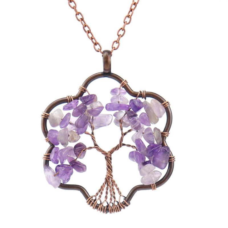 Vintage Winding Tree Root Sunflower Tree Of Life Necklace Gravel Crystal Pendant Necklace N69 аметист
Vintage Winding Tree Root Sunflower Tree Of Life Necklace Gravel Crystal Pendant Necklace N69 аметист