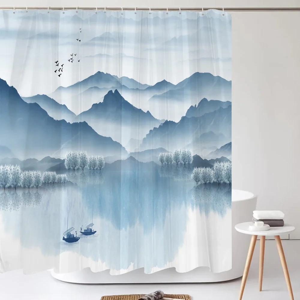 Chinese Style Flower And Bird Landscape Shower Curtain Waterproof Bathroom Curtain Bath Curtains Fabric 3D Printed With Hooks W60H190(CM)-1 Pcs
Chinese Style Flower And Bird Landscape Shower Curtain Waterproof Bathroom Curtain Bath Curtains Fabric 3D Printed With Hooks W60H190(CM)-1 Pcs