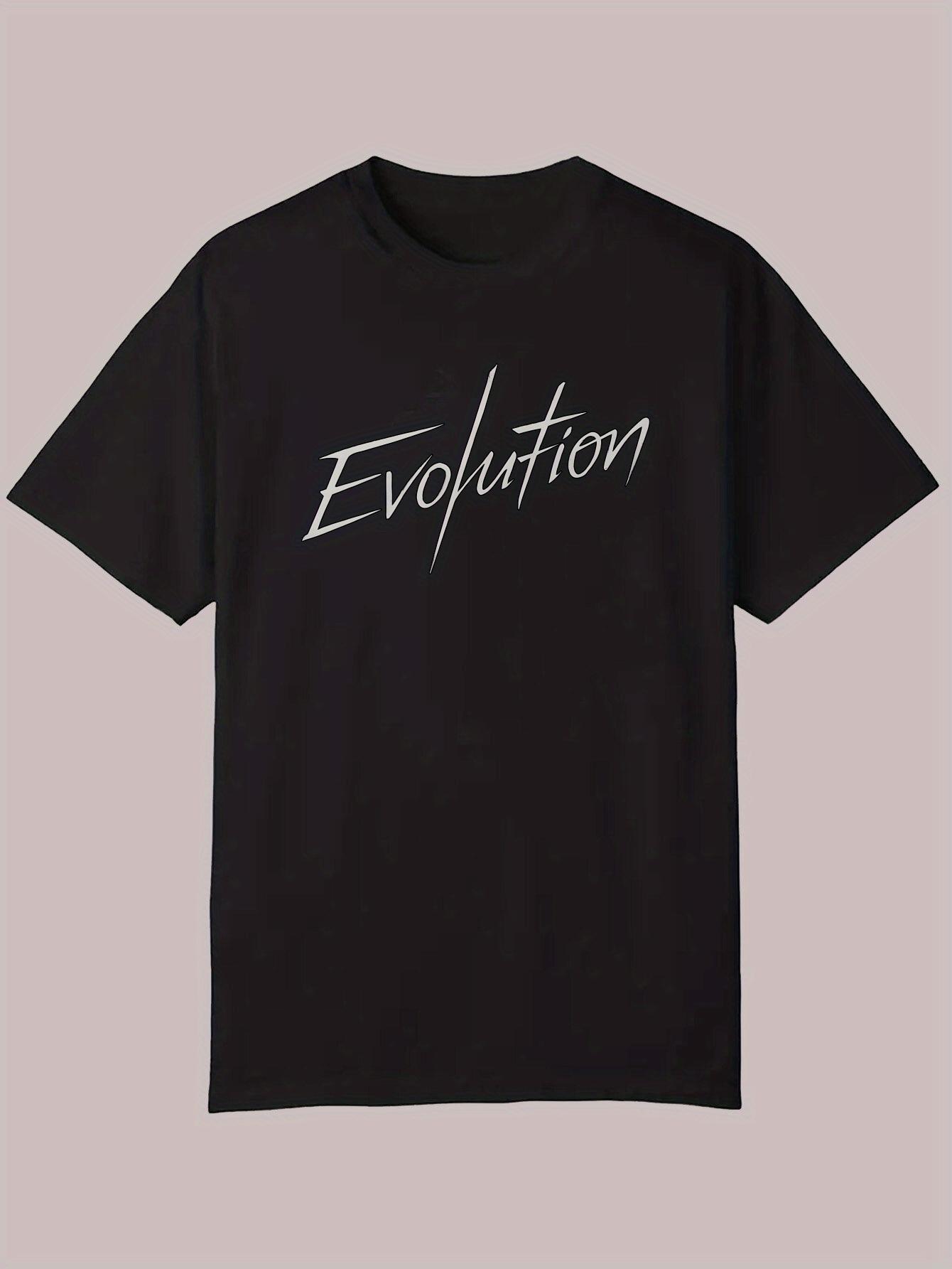 Casual Summer Short Sleeve T-shirt - Black with White Evolution Cursive Letter Print XXXL
Casual Summer Short Sleeve T-shirt - Black with White Evolution Cursive Letter Print XXXL